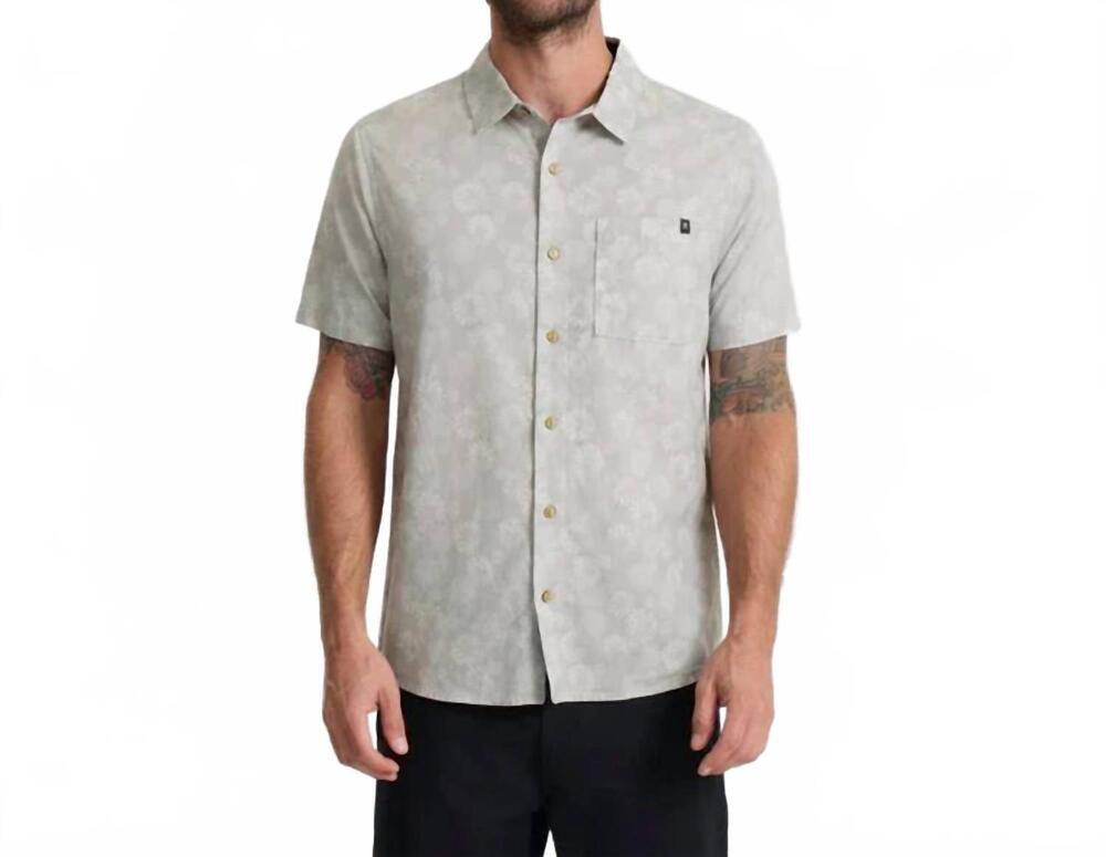 NEW ROARK journey short sleeve button up shirt in grey